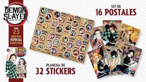 Demon Slayer Completo Box Set 1 al 23  +CAJA +STICKERS +PINS Kimetsu. En ESPAÑOL
