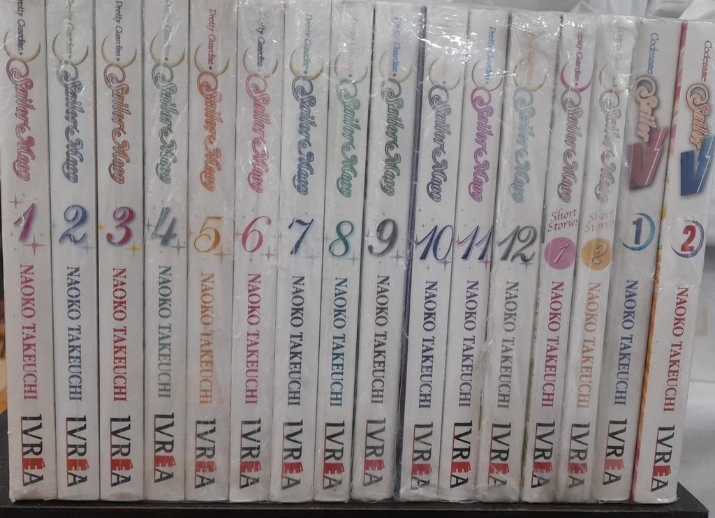 Sailor Moon 1 al 12 + short stories 1 y 2 + Sailor V 1 y 2.  Spanish. 16 libros